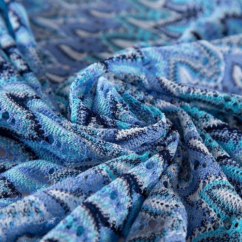 Трикотаж ажурный Missoni 056-20086 голубой мультиколор