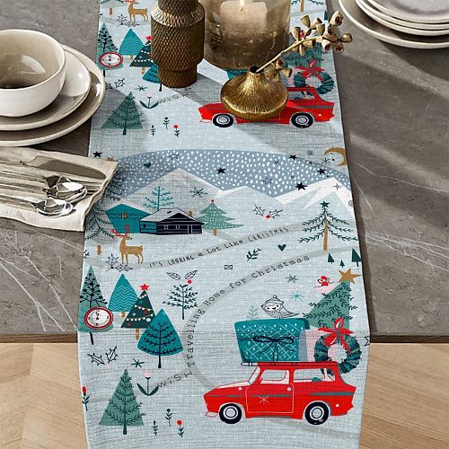 Дорожка декоративная 063-11020 голубой принтованный