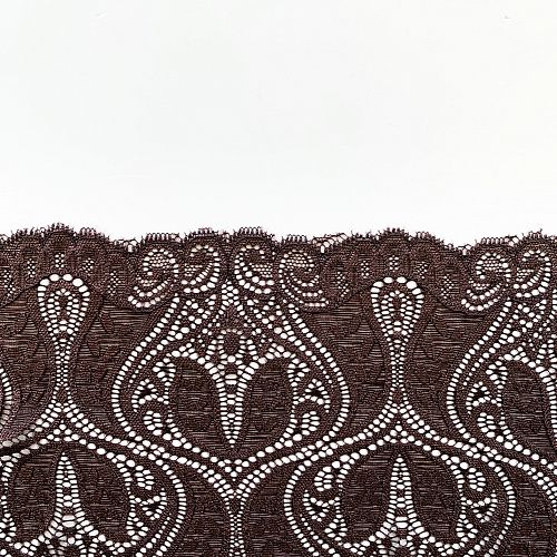 Кружево эластичное 190 мм Ф01-0066 горький шоколад