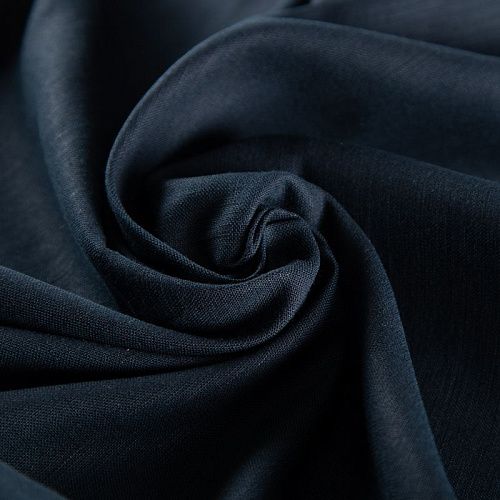 Лен натуральный 035-20300 сине-черный однотонный