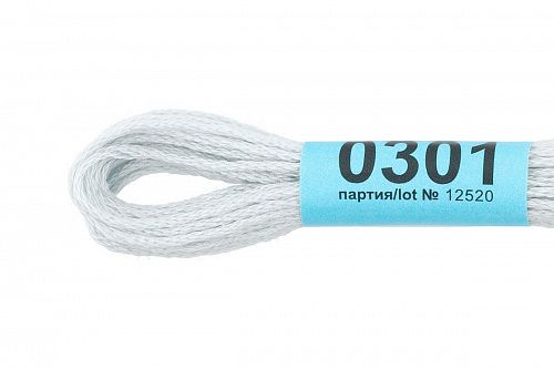 Нитки для вышивания Gamma мулине 8 м 0301 светло-голубой