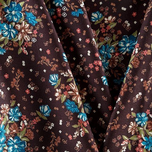 Твил-штапель 069-08286 шоколадный принтованный