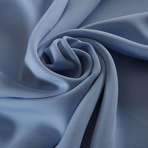 Креп 026-18693 серо-голубой однотонный