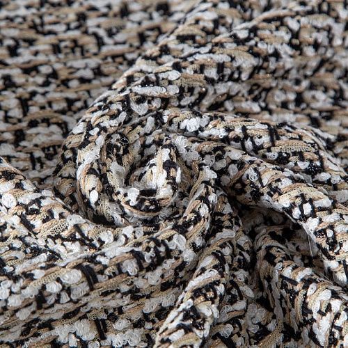 Твид 052-20214 бежево-черный