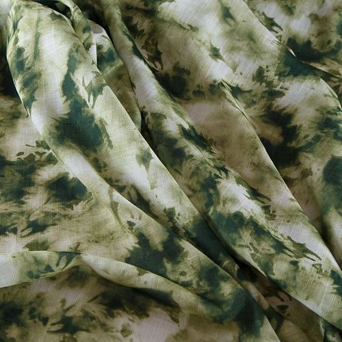 Лен искусственный 035-17440 молочно-зеленый принтованный