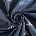Ткань костюмная с вышивкой 025-12277 синий деним