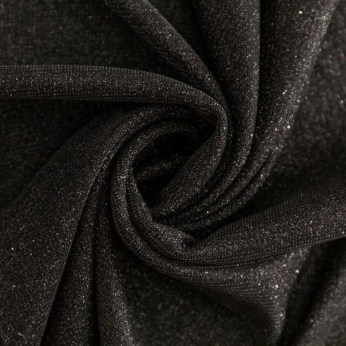 Трикотаж с напылением К33-970 черный однотонный