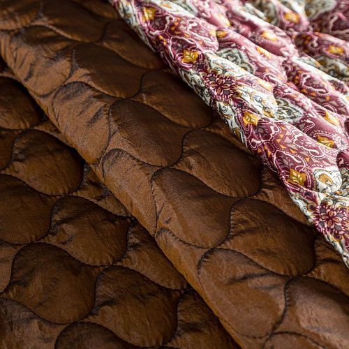 Ткань курточная 2-х сторонняя 033-03819 винный принтованный