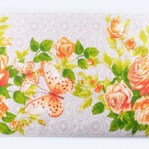 Полотно вафельное К11-217 светло-сиреневый принтованный