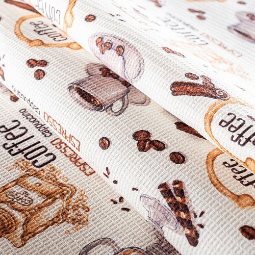 Полотно вафельное 007-01914 белый принтованный