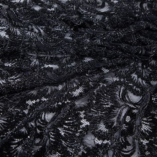 Шантильи с вышивкой и бисером 031-19788 черный