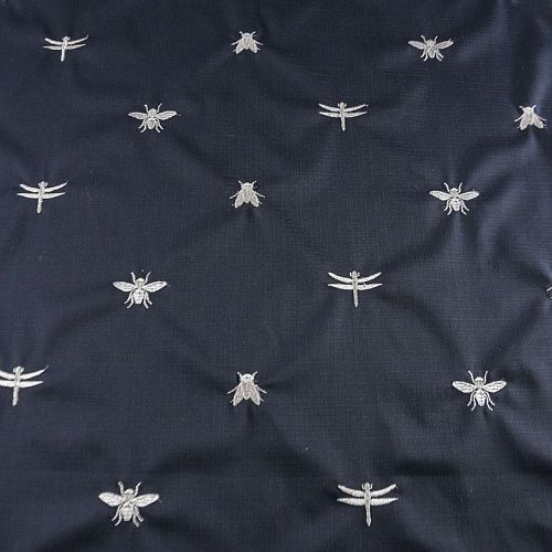 Ткань костюмная с вышивкой 025-12280 черный