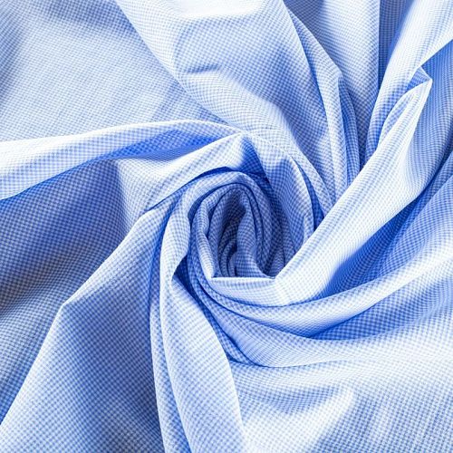 Лен натуральный 035-01482 голубой принтованный