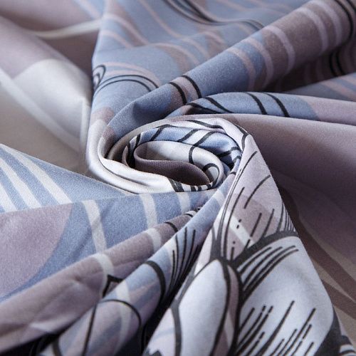 Сатин ш. 220 см 007-13368 бежево-голубой принтованный