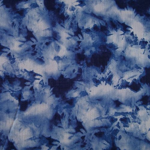 Лен искусственный 035-17443 бело-синий принтованный