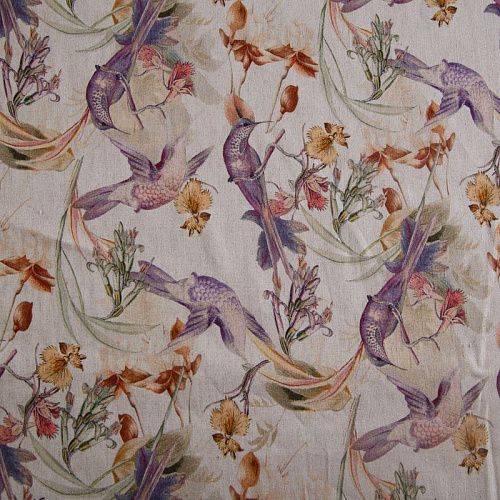 Лен-вискоза 035-14700 экрю принтованный