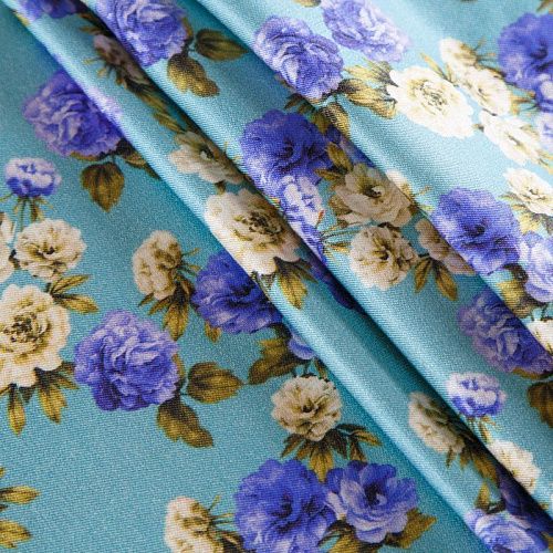 Шерсть-шелк 066-12338 голубой принтованный