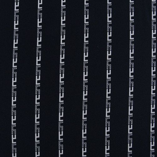 Крепдешин натуральный 028-11941 черный принтованный