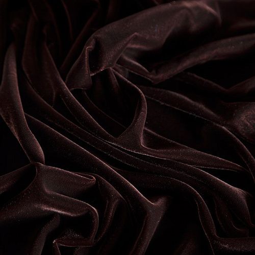 Бархат 002-04357 темный шоколад однотонный