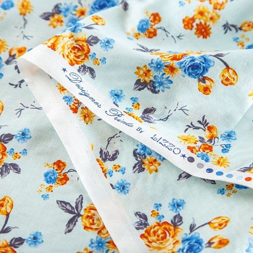 Хлопок 063-02045 светло-голубой принтованный