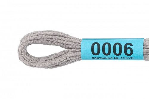 Нитки для вышивания Gamma мулине 8 м 0006 светло-серый