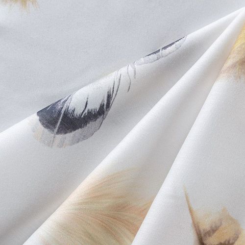 Тюль лен Т380-01-69 белый принтованный