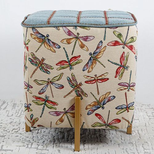 Пуф квадратный 43х43 см H 48 см  гобелен "Стрекозы" 521335