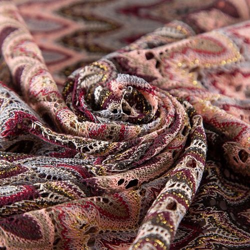 Трикотаж ажурный Missoni 056-20126 бордо мультиколор