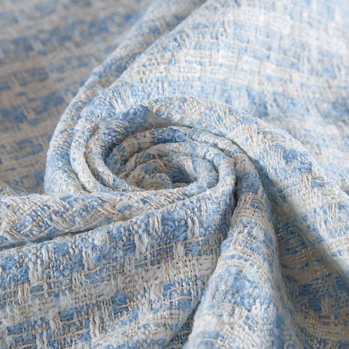 Твид шанель 052-15490 молочно-голубой