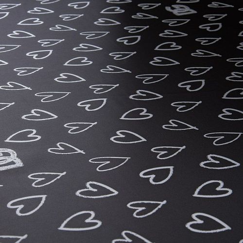 Атлас-тафта 001-11734 черный принтованный