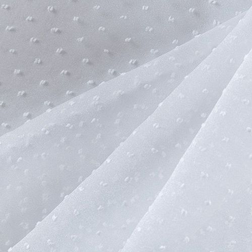 Органза с флоком 039-09159 молочный однотонный