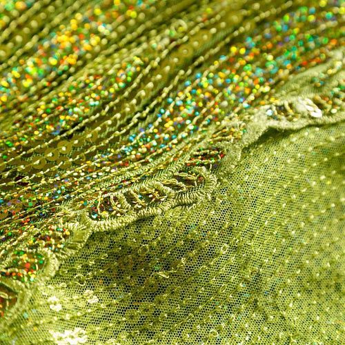 Ткань с пайетками 055-04094 грушевый однотонный