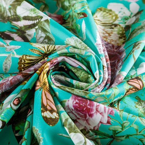 Лайкра 005-05962 зеленый принтованный