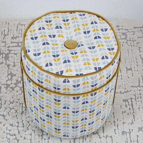 Пуф круглый D 30 см H 35 см горчичный 521267 