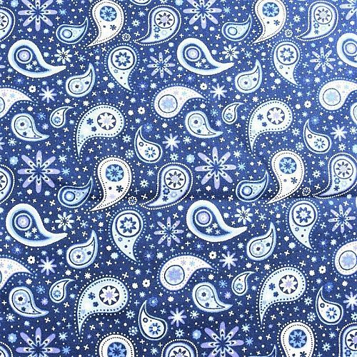 Фланель 060-11029 синий принтованный