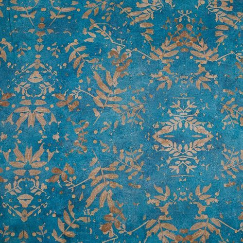 Шелк-штапель 069-17806 бирюзовый принтованный