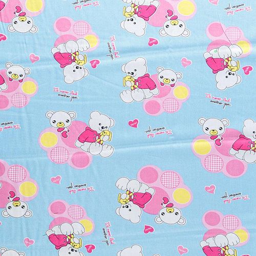 Штапель 069-08248 светло-голубой принтованный