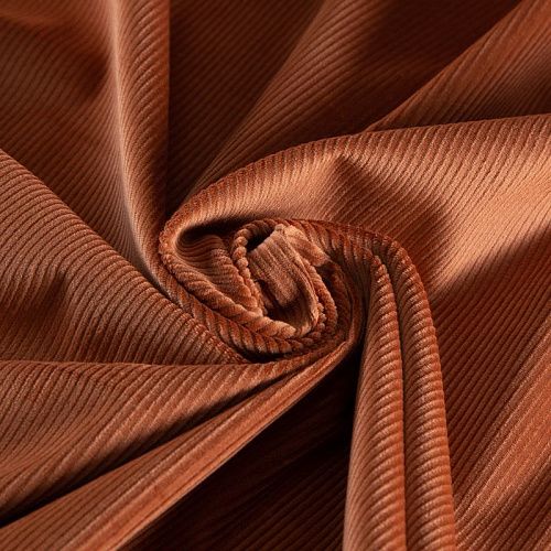 Вельвет стрейч 008-20769 медно-рыжий однотонный