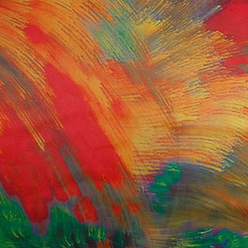 Шифон 068-17454 желто-красный мультиколор