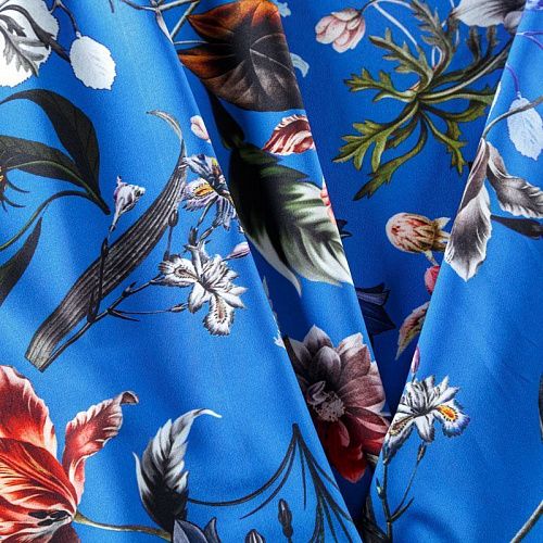 Вискоза "Лоренцо" 036-08331 сине-голубой принтованный