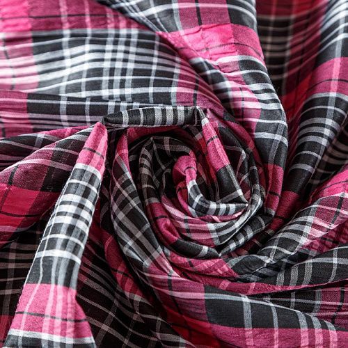 Ткань рубашечная 049-07955 фуксия принтованный