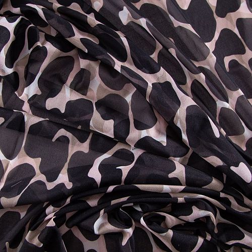 Шифон шелковый Anna Molinari 068-20133 черный принтованный