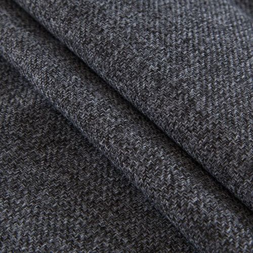 Ткань мебельная рогожка 22-02-14484 черно-серый меланж