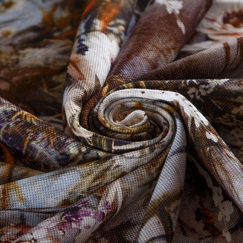 Трикотаж пике Dior 056-16339 серый принтованный