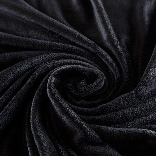 Флис-мех 061-09176 черный однотонный