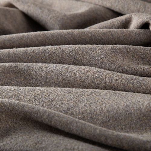 Трикотаж шерстяной вязаный 056-19816 песочно-коричневый однотонный