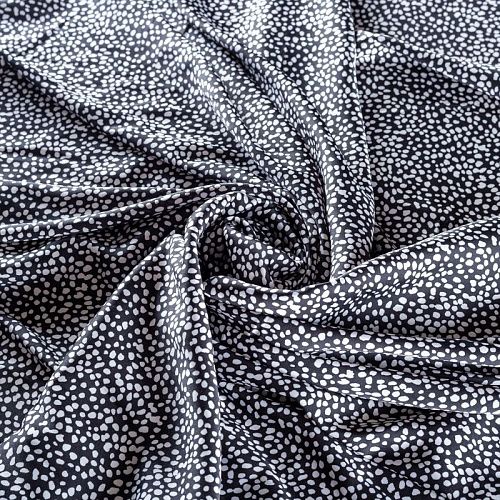 Шелк синтетический 065-01457 черный принтованный