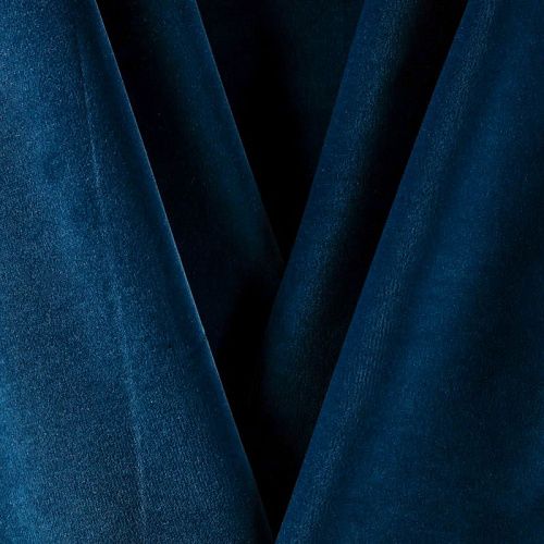 Бархат К26-281 океанский синий однотонный