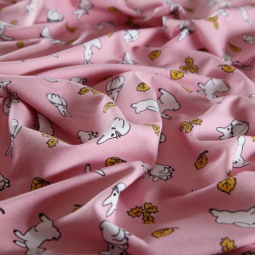 Футер 2-х нитка 062-14508 розовый принтованный