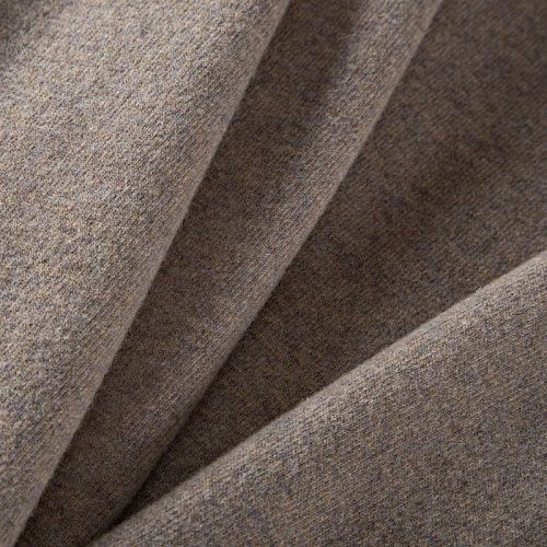 Трикотаж шерстяной вязаный 056-19816 песочно-коричневый однотонный